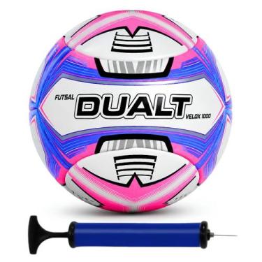 Imagem de Bola Futsal Dualt Feminino Profissional Velox Pro 1000 + Bomba de Ar, 