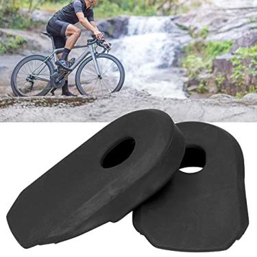 Imagem de 01 Capa para manivela, não aperta o braço da manivela de silicone macio superior, equipamento protetor de bota para bicicleta fácil de instalar para proteger as manivelas (preta)