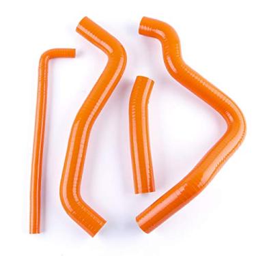 Imagem de LUXERAD Mangueira de resfriamento de radiador de silicone de desempenho de 3 camadas para kit de radiador de silicone SUZUKI GSX-R1000/GSXR1000 (laranja)