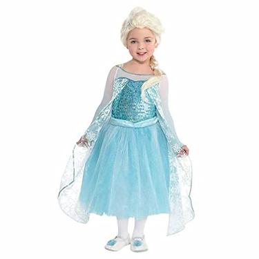 Imagem de Disney Fantasia para meninas Cinderela Elsa Belle Anna Halloween (Deluxe Elsa, Grande (12-14))