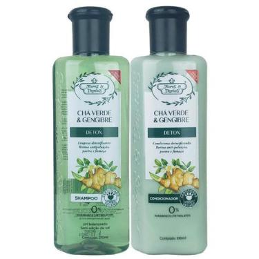 Imagem de Shampoo E Condicionador Detox Capilar Chá Verde E Gengibre Flores & Ve