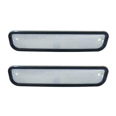 Imagem de KYYET Luzes de seta para para-choque dianteiro transparente para motorista e passageiro com acabamento preto de substituição para caminhonete caminhonete suburbano 1973-1980 C/K Jimmy 6270434 GM2550108