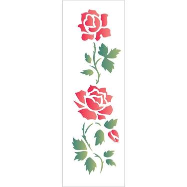 Imagem de Stencil 10X30 - Flores Rosas Ii (Opa 1036)