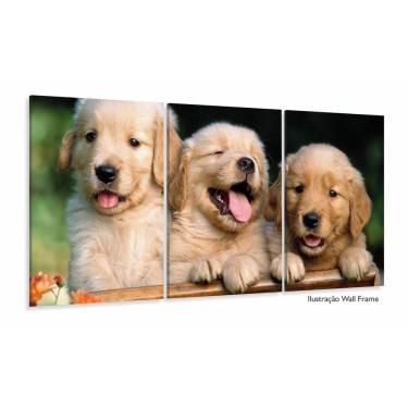 Imagem de Quadro Decorativo Filhotes Cachorro 120x60 3 peças