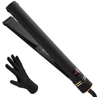 Imagem de HOT TOOLS Prancha Pro Artist Black Gold Ionic 3,8 cm - Use como alisador para cabelos lisos e elegantes ou use bordas arredondadas para cachos e ondas brilhantes, estilos preferidos por estilistas