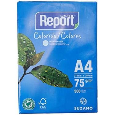 Imagem de Suzano 20044666, Papel Sulfite, A4, Report Multiuso, 75 g, Multicor, Pacote de 500, Azul