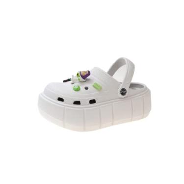 Imagem de SHABADUER Sandália feminina antiderrapante de verão, sapatos de jardim, modernos, confortáveis, confortáveis, Branco11, 35