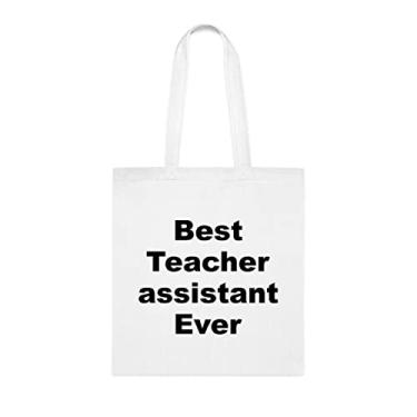 Imagem de Bolsa Tote Assistente Professor, Bolsa Best Teacher Assistant Ever Tote Bag, Presente de Assistente Professor, Bolsa de Ombro Assistente Professor, Bolsas Reutilizáveis, Ideia de Presente