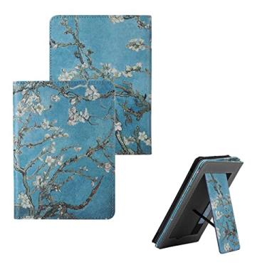 Imagem de Capa com suporte para Kindle Paperwhite 10ª geração 2018/Kindle Paperwhite 5ª 6ª 7ª antes de 2018 - Capa protetora inteligente com alça de mão, compartimento para cartão, hibernar/despertar automático