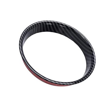 Imagem de Ymiko Decalques de capa de moldura de painel de mudança de marchas de fibra de carbono para guarnição da tampa do painel de mudança de marchas de substituição para Cooper Hatchback F54 F55 F56 F57 F60 2014-2021