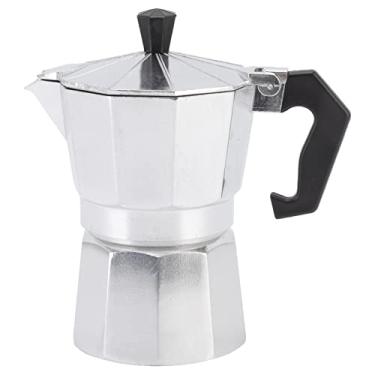 Imagem de Moka – Cafeteira de liga de alumínio de 150 ml, 3 xícaras de café à mão cafeteira italiana café expresso chaleira, faz café delicioso para casa, café, escritório, acampamento, piquenique