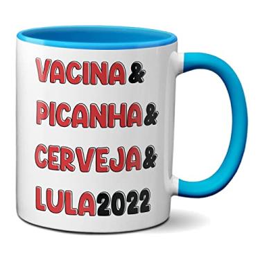 Imagem de Caneca Vacina & Picanha & Cerveja & Lula 2022 (Azul)