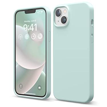 Imagem de elago Capa compatível com iPhone 14 Plus, capa de silicone líquido, capa protetora de corpo inteiro, à prova de choque, design fino, forro de microfibra macia antiarranhões, 17 cm (menta)