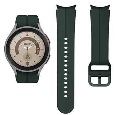 Imagem de Pulseira de relógio de 20 mm, compatível com Samsung Galaxy Watch 5 40 mm 44 mm/5 Pro 45 mm/4 40 mm 44 mm/4 pulseira de silicone esportiva respirável para homens e mulheres, verde oficial
