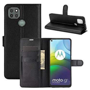 Imagem de HONGYAN Capa de telefone Para Motorola Moto G9 Power Litchi Texture Horizontal Flip Capa Protetora com Suporte e Slots de Cartão e Carteira Capa protetora