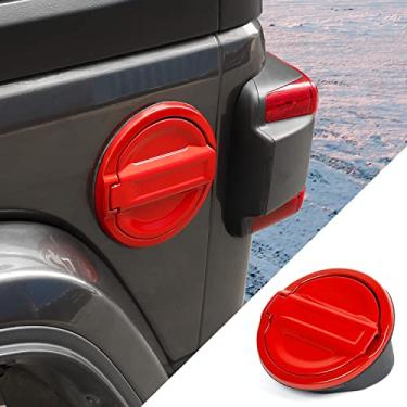 Imagem de JWWY JL Wrangler Kit de decoração para tampa de tanque de combustível para Jeep Wrangler 2018-2021 Acessórios JL 2/4 porta vermelha