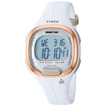 Imagem de Relógio feminino Timex Ironman Transit 33 mm, Branco/Ouro rosê