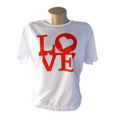 Imagem de Camiseta Baby Look Branca Personalizada Love Mamãe, Namorada