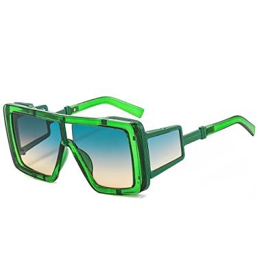Imagem de Óculos de sol fashion punk feminino homens leopardo moldura gradientes lente estilo rock designer óculos de sol uv400, c5, tamanho único