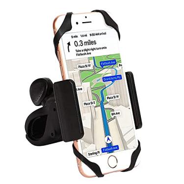Imagem de picK-me Suporte de telefone para motocicleta para guidão universal com rotação de 360°, compatível com iPhone e smartphone Android de 4 a 6,5 polegadas (preto)