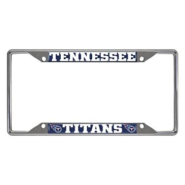 Imagem de FANMATS Moldura cromada para placa de licença NFL Tennessee Titans 21391, cromada, 16 x 31 cm, azul