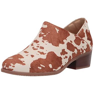 Imagem de Hush Puppies Tamanco feminino Sienna Shootie, Couro com estampa de vaca, 10 Wide