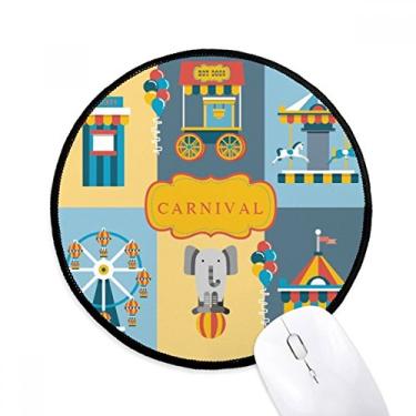 Imagem de DIYthinker Incrível ilustração de instalações de parque engraçado mousepad desktop escritório tapete redondo para computador