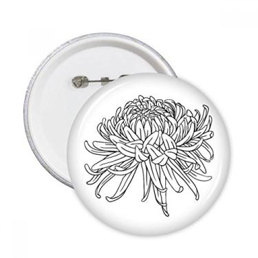 Imagem de Ilustração de flor de crisântemo alfinetes redondos com botão de crachá decoração acessório 5 peças