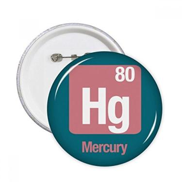 Imagem de Hg Chemical Element Science Pinos redondos Emblema Botão Decoração Acessório 5 peças