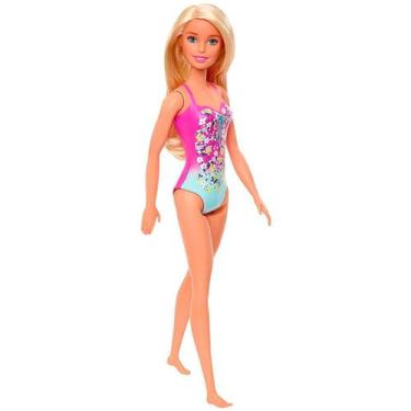 Imagem de Brinquedo Infantil Boneca Barbie Fabulosa Praia Loira Maio Rosa Mattel