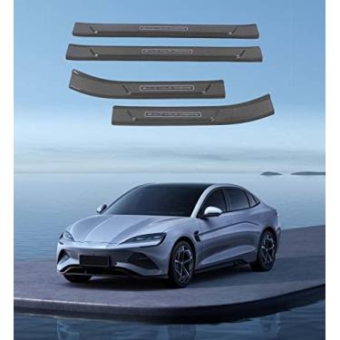 Imagem de GZBFTDH Protetor protetor de rasgo de peitoril da porta do carro, compatível com acessórios de vedação BYD 2022, painéis de aço limiar protetor de entrada de porta de peças de automóvel (externo)