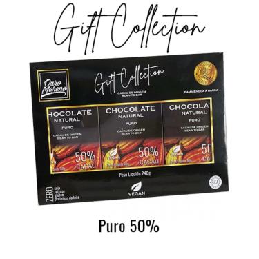 Imagem de Gift Collection de Chocolate Puro 50% Cacau Ouro Moreno em 3 Barras de 80g