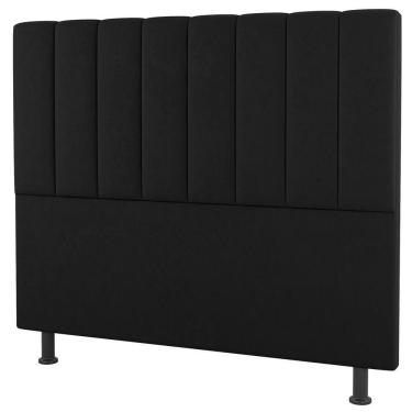 Imagem de Cabeceira Cama Box Casal Cora 140Cm Suede Preto