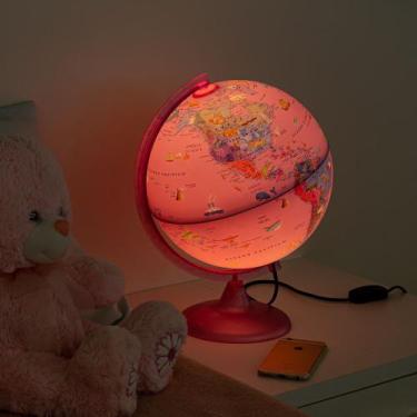 Globo terrestre histórico 30cm com luz, Bivolt, Tecnodidattica