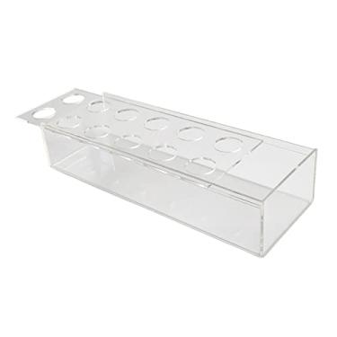 Imagem de ＫＬＫＣＭＳ Vaso de flores retangular acrílico Vaso de flores Vaso de flores decorativo Vaso de arte longo Vaso de arte para mesa de jantar Decoração de casa, 30cm x 10cm x 6,5cm