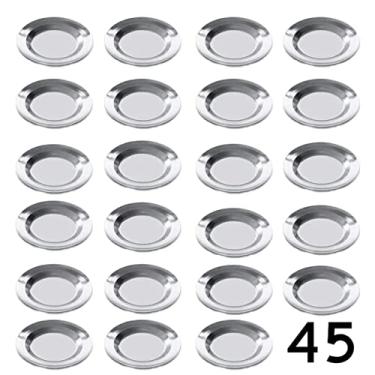 Imagem de Kit 45 Pratos Alumínio Polido Reforçado para Merenda Escolar