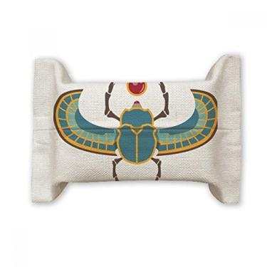 Imagem de Bolsa de linho de algodão para lenços faciais com asseio vermelho e amarelo azul do Egito