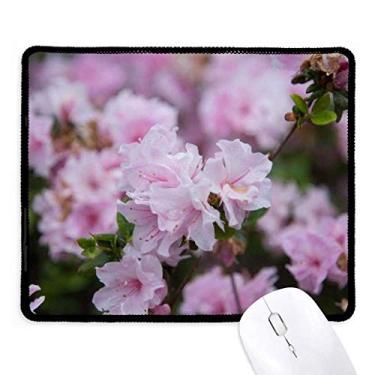 Imagem de Mousepad rosa branco lindas flores borda costurada tapete de borracha para jogos