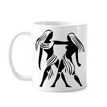 Imagem de Constellation Gemini signo do zodíaco Caneca cerâmica café porcelana copo talheres