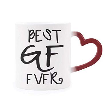 Imagem de Girlfriend Best GF Ever Caneca sensível ao calor Dia dos Namorados Caneca vermelha que muda de cor