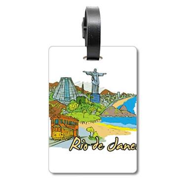 Imagem de Etiqueta de mala do Brasil Rio de Janeiro pintada à mão
