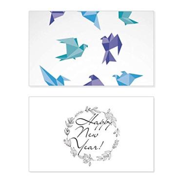 Imagem de Origami colorido padrão de pombo abstrato ano ano novo festival cartão felicitações mensagem presente