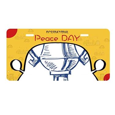 Imagem de DIYthinker Placa de carro azul troféu de campeonato de futebol decoração de carro dia da paz