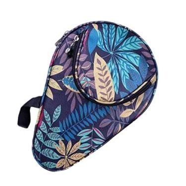 Imagem de UGPLM Capa de raquete de tênis de mesa ao ar livre resistente bolsa de armazenamento de tênis de mesa reutilizável bolso raquete esportes profissionais para, Azul