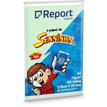 Imagem de Papel Sulfite Report Senninha Verde A4 75g 100 folhas