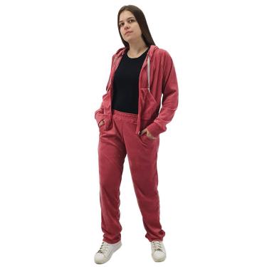 Imagem de Agasalho Veludo Plush Calça Blusa De Frio Feminino Peluciado - Chiclete-Feminino