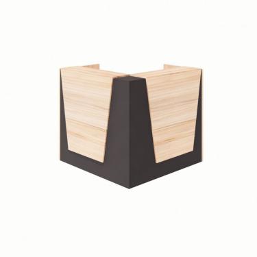 Imagem de Balcão de Atendimento em L Recepção Calvi e Preto 121 cm