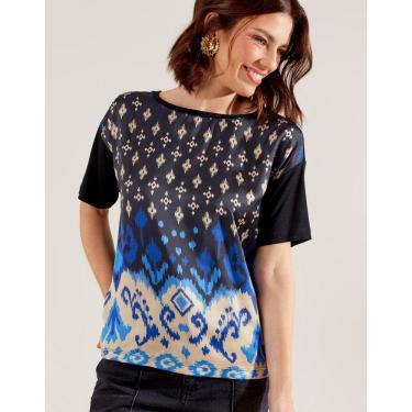 Imagem de Blusa Zinzane Feminino Ampla Estampada Holly - Preto
