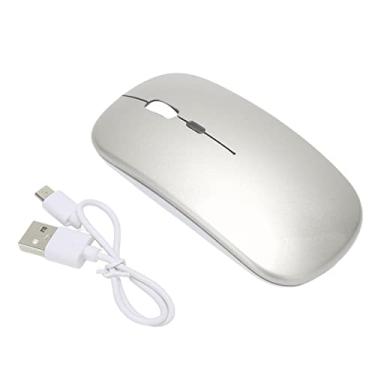 Imagem de Mouse para Jogos, Mouse Sem Fio 2.4G 1600DPI Ultrafino 7 para Escritório para Laptop para Computador (Cinza prateado)