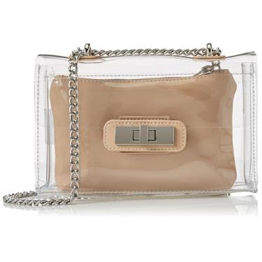 Imagem de Steve Madden Bolsa tiracolo feminina clutch, Transparente., 8" L x 5" H x 3" W